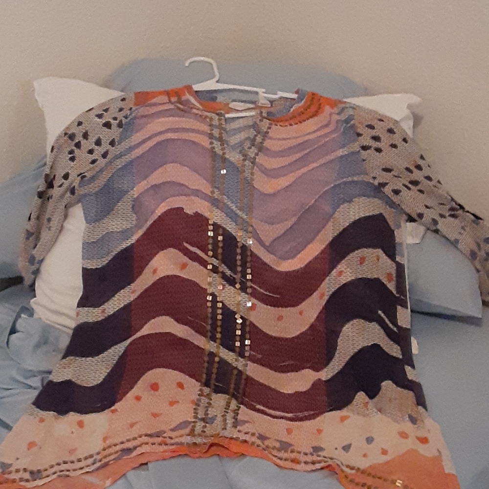 CHICO'S mesh long TOP - Picture 2 of 7